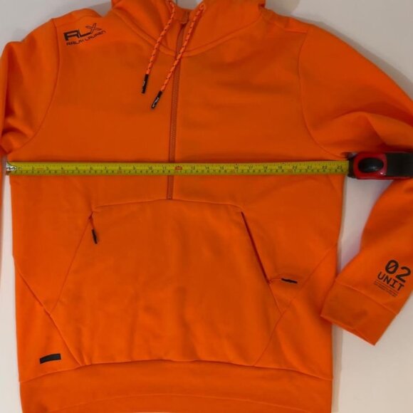 RALPH LAUREN RLX Men's Fleece Half-Zip Hoodie SIZE LARGE ORANGE - Picture 9 of 12